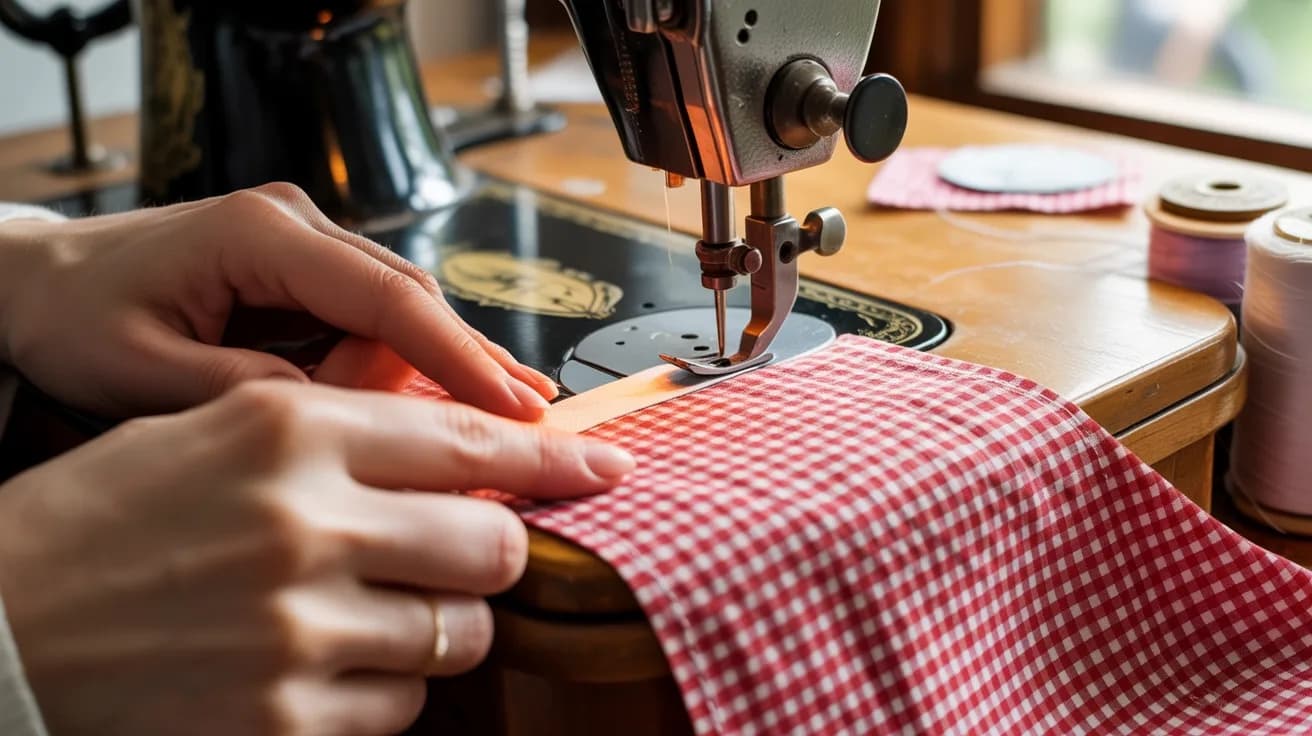 Machine à coudre dans l'atelier Vichy & Co